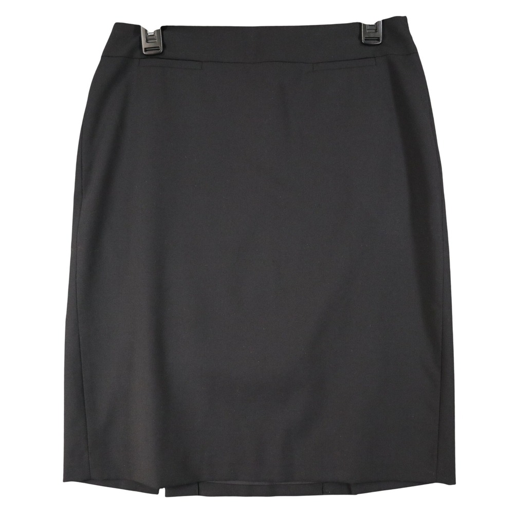 Banana Republic Pencil Skirt Womens 4 Black Wool Blend‎ Stretch Career Office
